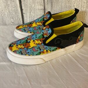 Pokémon Colorful Kids Slip-On Shoes black yellow green orange Pikachu Charizard